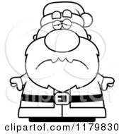 Poster, Art Print Of Black And White Depressed Chubby Santa