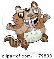 Cartoon Of A Jumping Ugly Chipmunk Royalty Free Vector Clipart