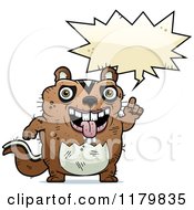 Cartoon Of A Talking Ugly Chipmunk Royalty Free Vector Clipart