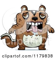 Cartoon Of A Depressed Ugly Chipmunk Royalty Free Vector Clipart