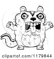 Cartoon Of A Black And White Mad Ugly Chipmunk Royalty Free Vector Clipart