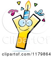 Poster, Art Print Of Yellow Letter Y Birthday Candle Mascot