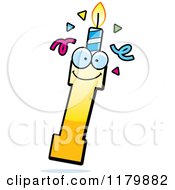 Poster, Art Print Of Yellow Letter I Birthday Candle Mascot