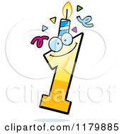 Poster, Art Print Of Yellow One Birthday Candle Mascot