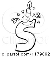 Poster, Art Print Of Black And White Letter S Birthday Candle Mascot
