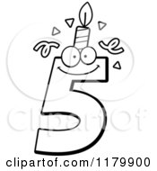 Poster, Art Print Of Black And White Five Birthday Candle Mascot