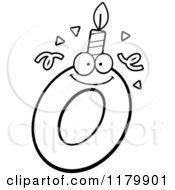 Poster, Art Print Of Black And White Letter O Birthday Candle Mascot