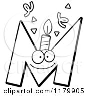 Poster, Art Print Of Black And White Letter M Birthday Candle Mascot