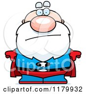 Cartoon Of A Concerned Chubby Senior Super Man Royalty Free Vector Clipart