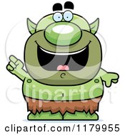 Cartoon Of A Smart Chubby Goblin With An Idea Royalty Free Vector Clipart