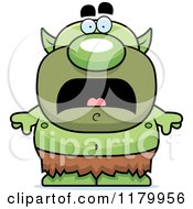 Cartoon Of A Scared Chubby Goblin Royalty Free Vector Clipart