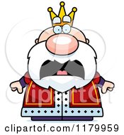 Cartoon Of A Scared Chubby King Royalty Free Vector Clipart