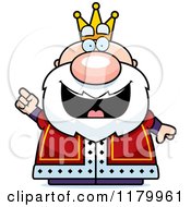 Cartoon Of A Smart Chubby King With An Idea Royalty Free Vector Clipart