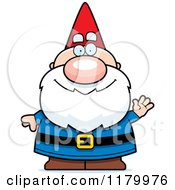 Poster, Art Print Of Waving Chubby Male Gnome