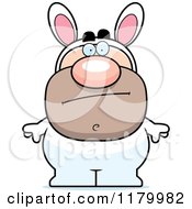 Cartoon Of A Bored Man In An Easter Bunny Costume Royalty Free Vector Clipart
