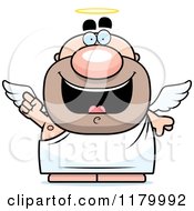 Poster, Art Print Of Smart Chubby Male Angel With An Idea