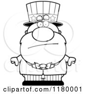 Poster, Art Print Of Black And White Worried Chubby Uncle Sam