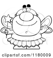 Poster, Art Print Of Black And White Waving Chubby Male Tooth Fairy