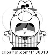 Poster, Art Print Of Black And White Scared Chubby Mobster