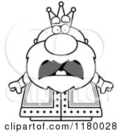 Cartoon Of A Black And White Scared Chubby King Royalty Free Vector Clipart