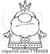 Cartoon Of A Black And White Skeptical Or Annoyed Chubby King Royalty Free Vector Clipart