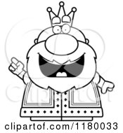 Cartoon Of A Black And White Smart Chubby King With An Idea Royalty Free Vector Clipart