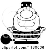 Cartoon Of A Black And White Grinning Chubby Convict Royalty Free Vector Clipart by Cory Thoman