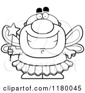 Cartoon Of A Black And White Grinning Chubby Male Tooth Fairy Royalty Free Vector Clipart