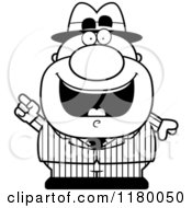 Cartoon Of A Black And White Smart Chubby Mobster With An Idea Royalty Free Vector Clipart
