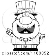 Poster, Art Print Of Black And White Smart Chubby Uncle Sam With An Idea