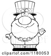 Poster, Art Print Of Black And White Waving Chubby Uncle Sam