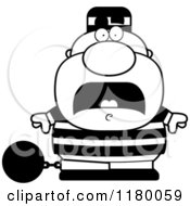 Cartoon Of A Black And White Scared Chubby Convict Royalty Free Vector Clipart by Cory Thoman
