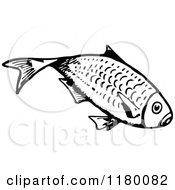 Clipart Of A Black And White Fish 10 Royalty Free Vector Illustration
