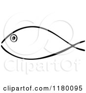 Clipart Of A Black And White Fish 7 Royalty Free Vector Illustration