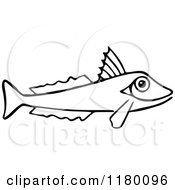 Clipart Of A Black And White Fish 6 Royalty Free Vector Illustration