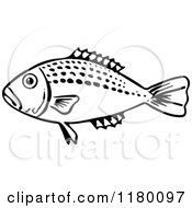 Clipart Of A Black And White Fish 8 Royalty Free Vector Illustration