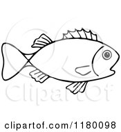 Clipart Of A Black And White Fish 5 Royalty Free Vector Illustration