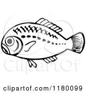 Clipart Of A Black And White Fish 9 Royalty Free Vector Illustration