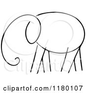 Clipart Of A Black And White Sketched Elephant Royalty Free Vector Illustration by Prawny Vintage