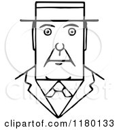 Clipart Of A Black And White Sketched Man 2 Royalty Free Vector Illustration