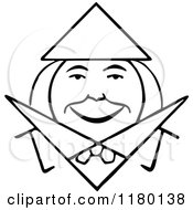 Clipart Of A Black And White Sketched Man Wearing A Hat 5 Royalty Free Vector Illustration