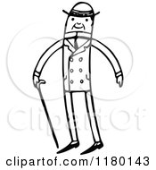 Clipart Of A Black And White Sketched Man Royalty Free Vector Illustration