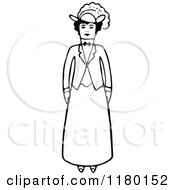 Clipart Of A Retro Vintage Black And White Woman Royalty Free Vector Illustration