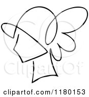 Clipart Of A Black And White Sketched Lady Wearing A Hat 2 Royalty Free Vector Illustration