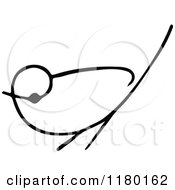 Clipart Of A Black And White Sketched Bird Royalty Free Vector Illustration