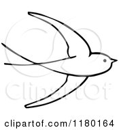 Clipart Of A Black And White Sketched Bird 8 Royalty Free Vector Illustration