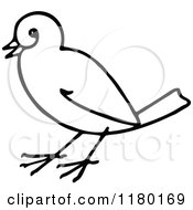 Clipart Of A Black And White Sketched Bird 4 Royalty Free Vector Illustration
