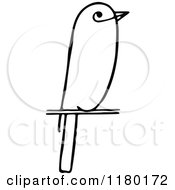 Clipart Of A Black And White Sketched Bird 9 Royalty Free Vector Illustration
