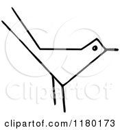 Clipart Of A Black And White Sketched Bird 3 Royalty Free Vector Illustration