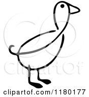 Clipart Of A Black And White Duck 2 Royalty Free Vector Illustration by Prawny Vintage